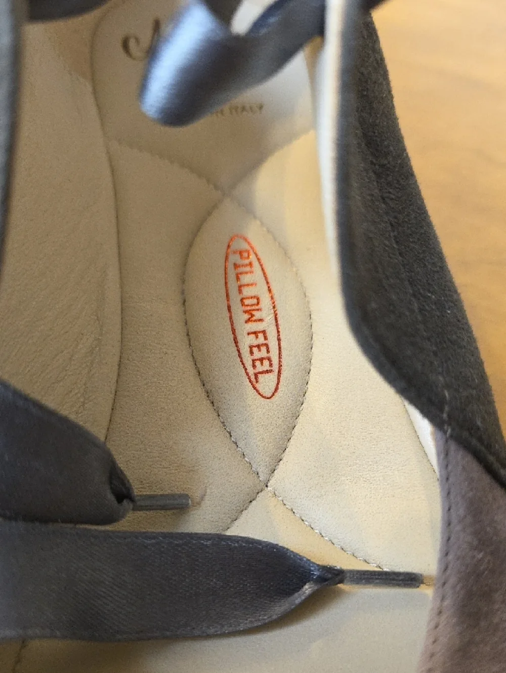 Amalfi Two-Tone Gray & Charcoal Suede Satin Lace-Up Flats